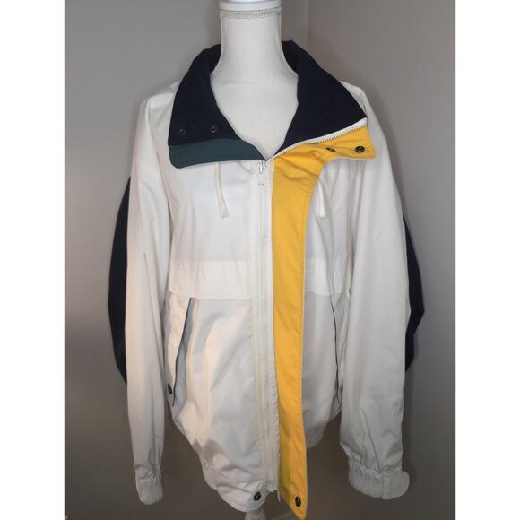 London Fog vintage prep color block nautical rain utility anorak jacket lg - Picture 2 of 13